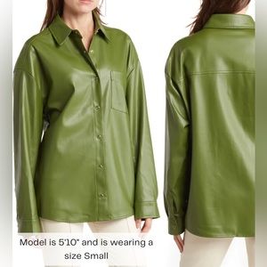 WeWoreWhat Vegan leather overshirt size Medium - NWT
